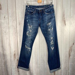 Blank NYC Destroyed Selvedge Boyfriend Jeans 28